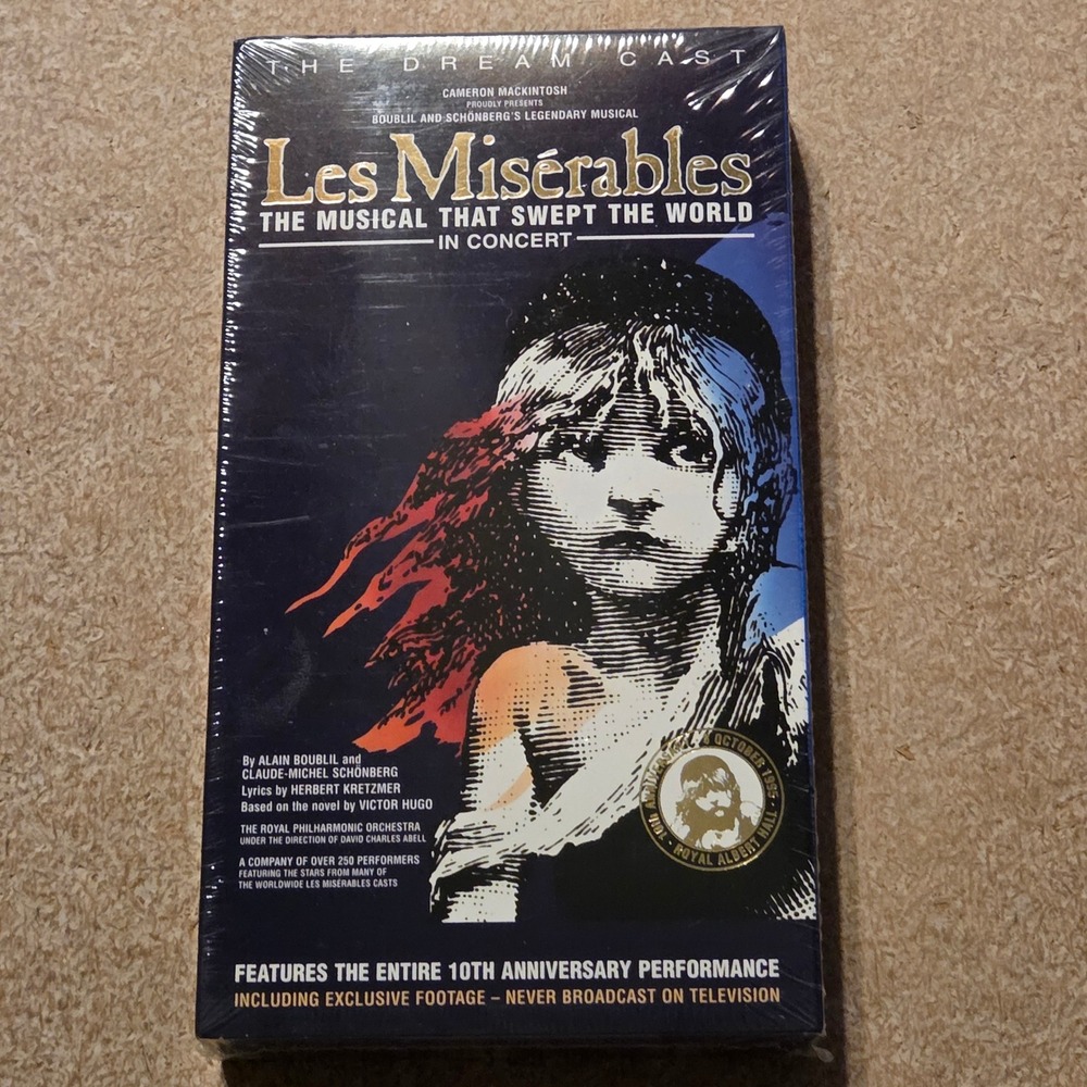 Les Miserables‎ In Concert Dream Cast VHS 10th Anniversary Royal Albert Hall New